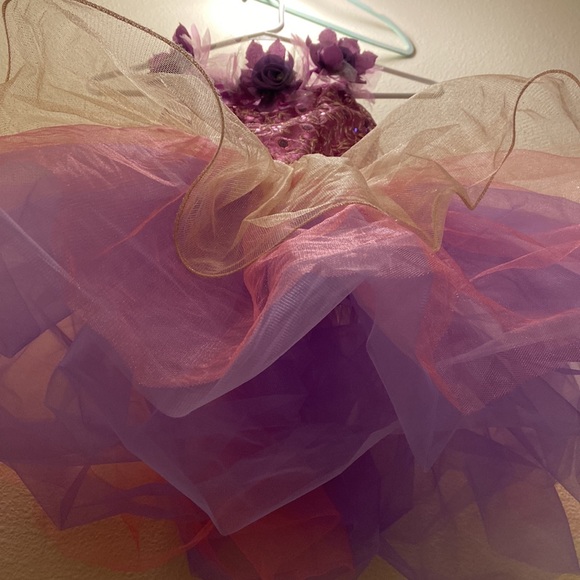 Curtain call girls purple and gold sequined ballet tutu princess dance costume - Picture 3 of 4